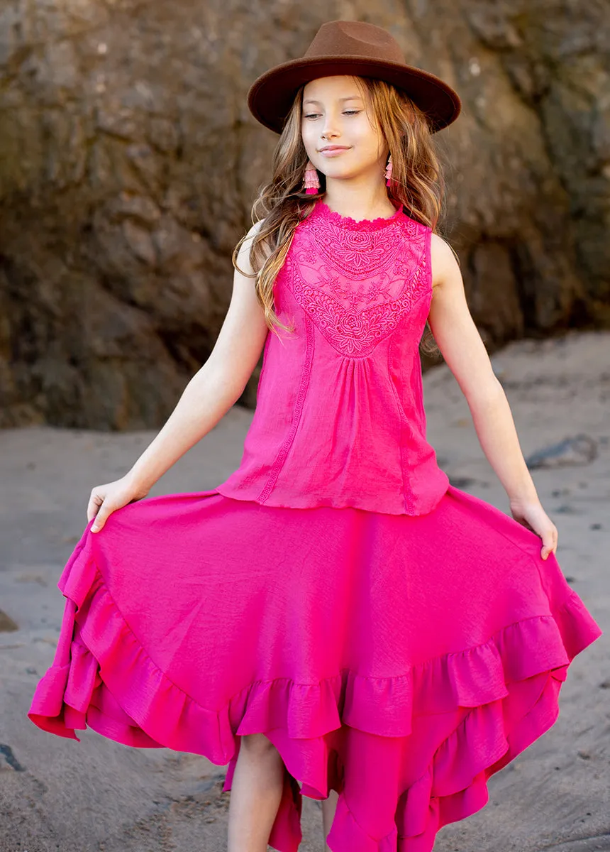 Delfinne Top in Fuchsia