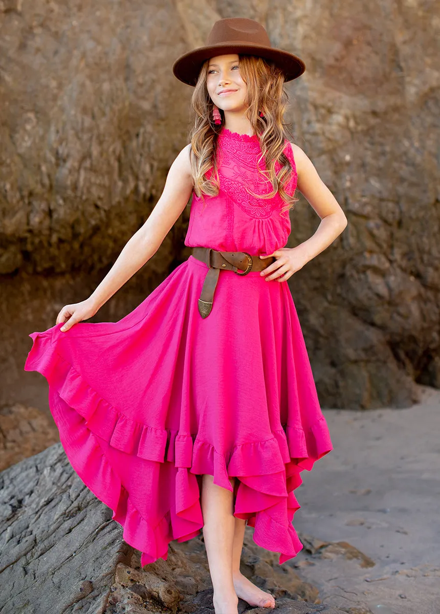 Delfinne Top in Fuchsia