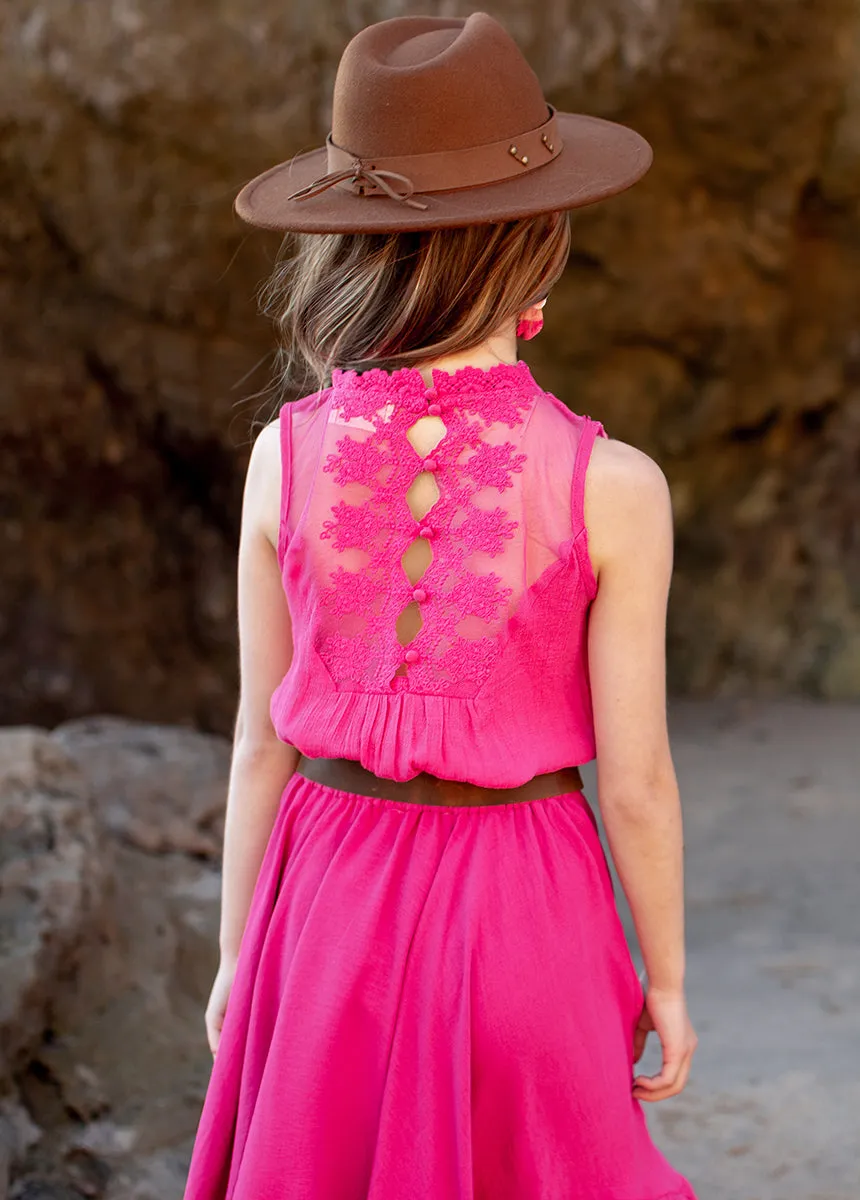 Delfinne Top in Fuchsia