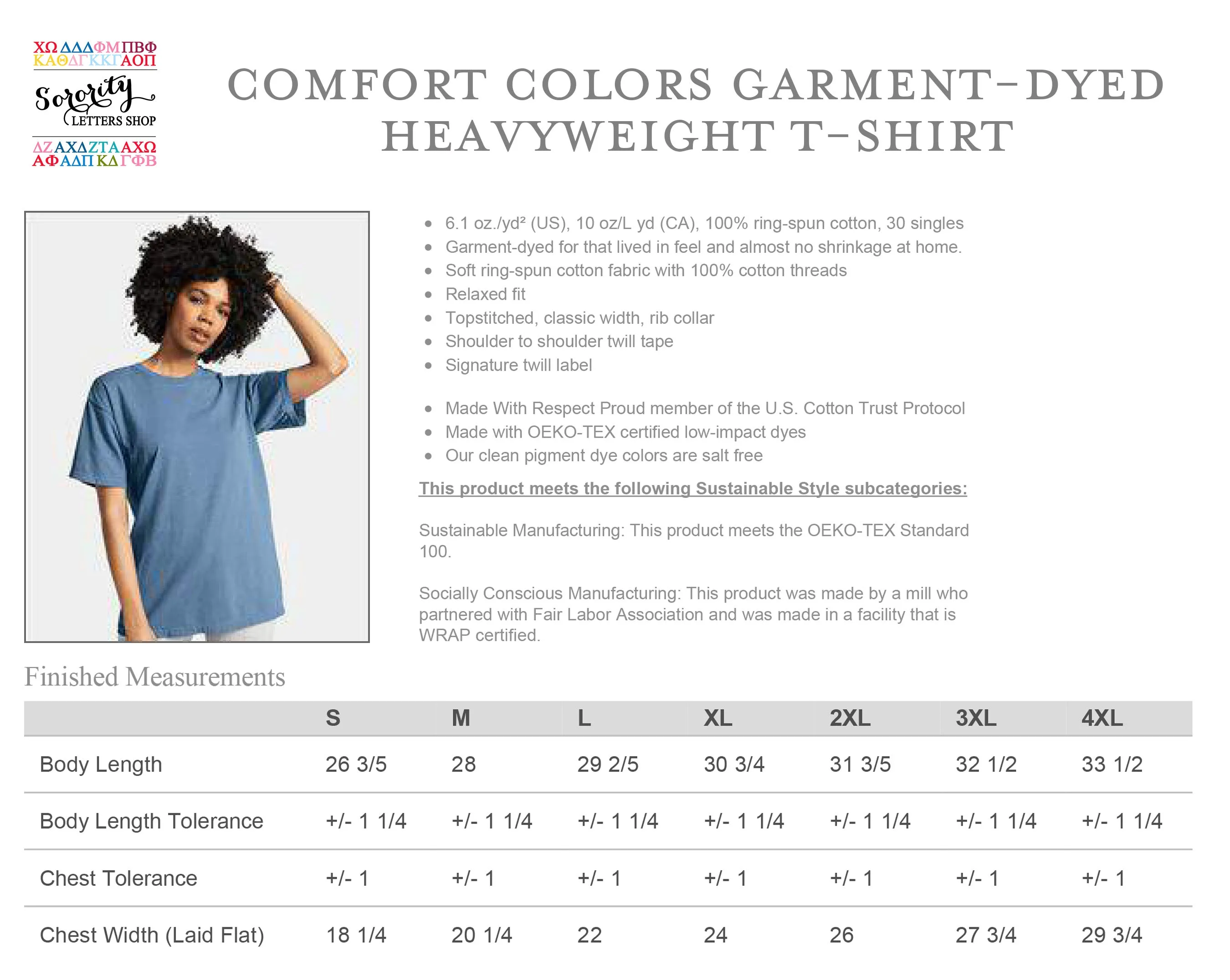 Delta Delta Delta Heavyweight Short Sleeve T-shirt - Tri Delta Comfort Colors Tee K
