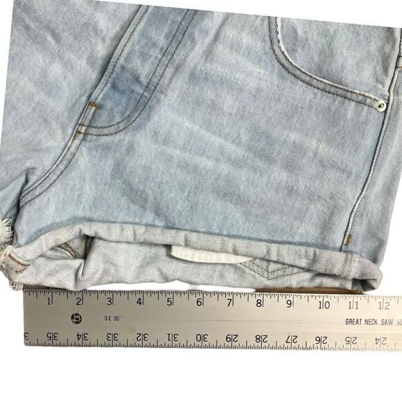 Derek Lam 10 Crosby Shorts Women’s 27 Light Wash Denim Button Fly High Rise