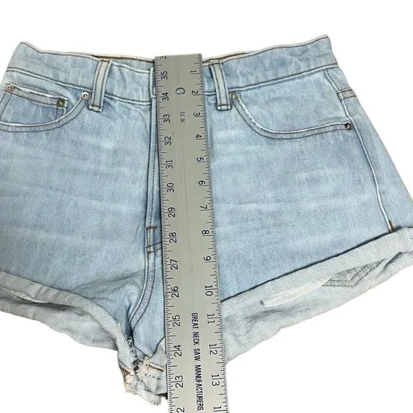 Derek Lam 10 Crosby Shorts Women’s 27 Light Wash Denim Button Fly High Rise