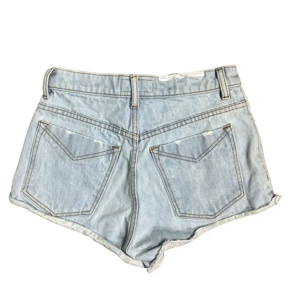Derek Lam 10 Crosby Shorts Women’s 27 Light Wash Denim Button Fly High Rise
