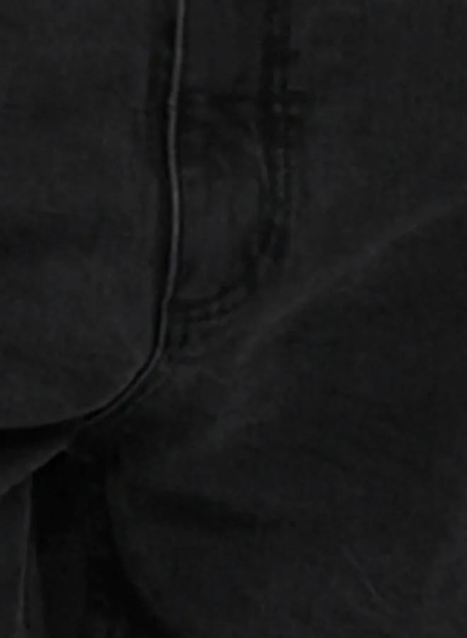 Destroyed Bones Denim Short - Aged Black