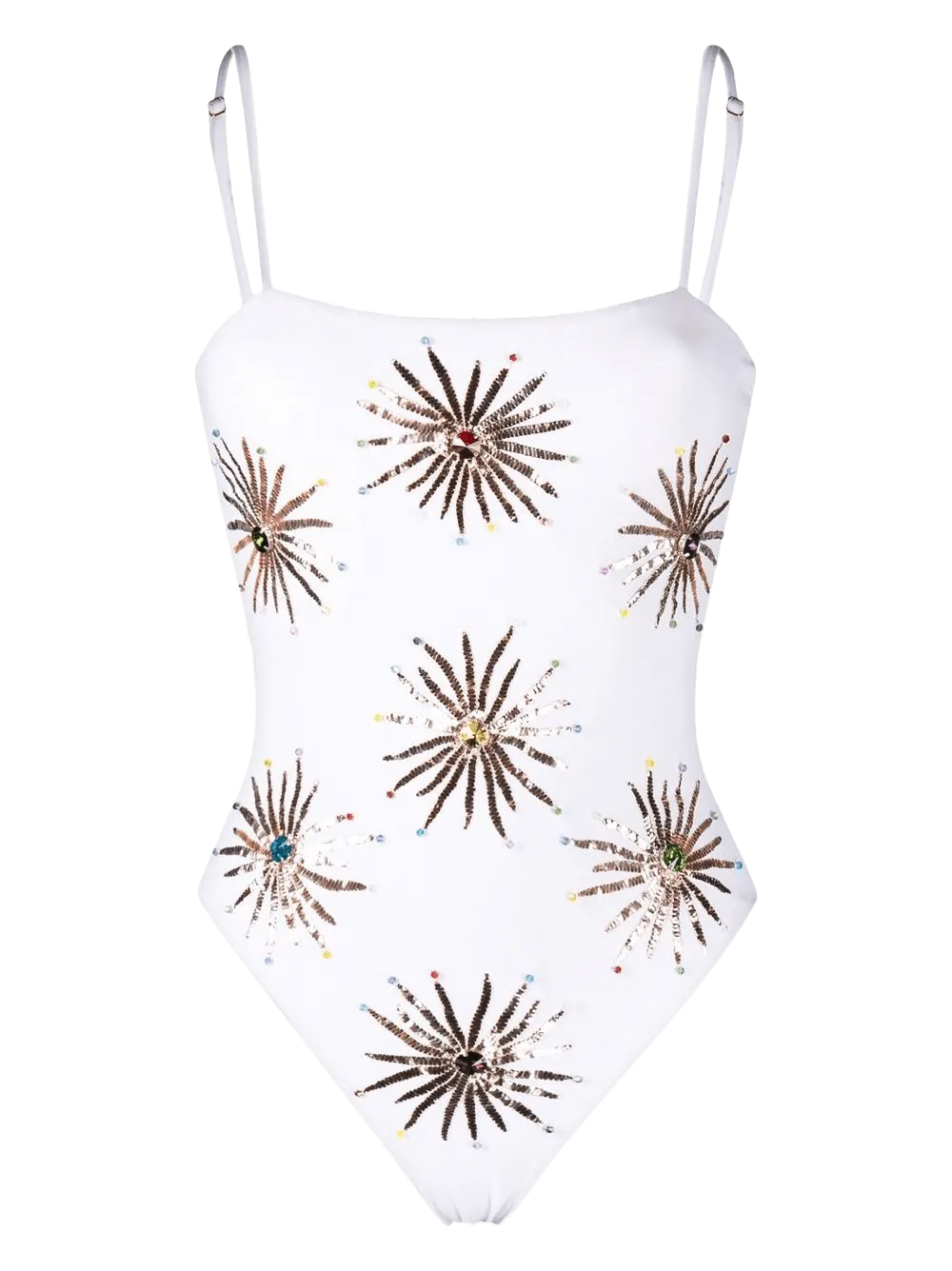 Dolly Two Strap Retro Swimsuit White