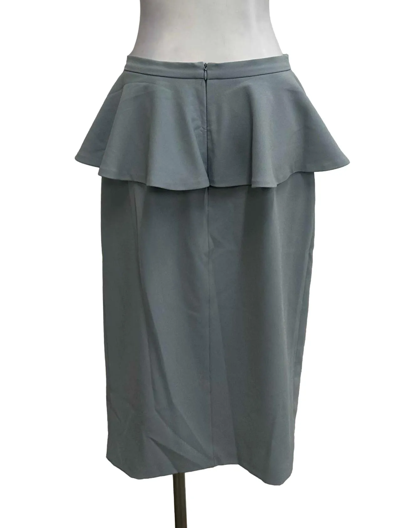 Dusty Blue Ruffled Tier Skirt