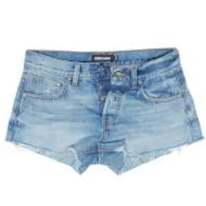 EB DENIM SHORTS BUTTON FLY RAW HEM size 28.