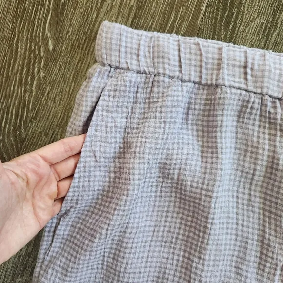 Eileen Fisher Drawstring Mid Thigh Shorts In Puckered Organic Linen Size 3X New