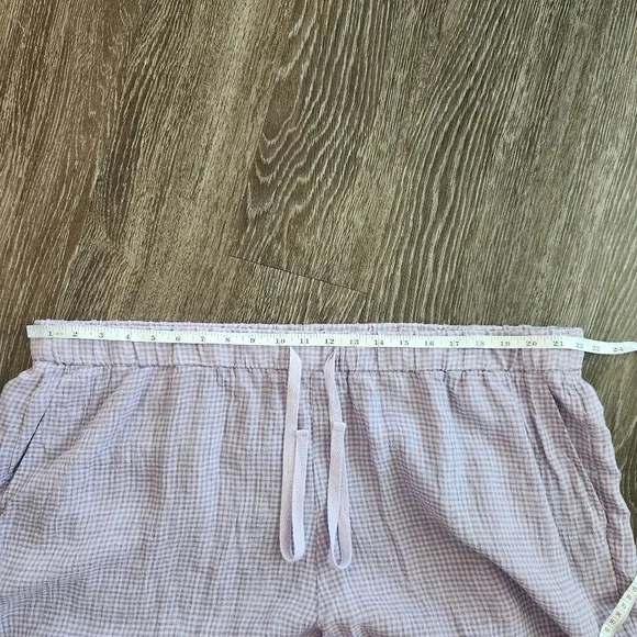 Eileen Fisher Drawstring Mid Thigh Shorts In Puckered Organic Linen Size 3X New