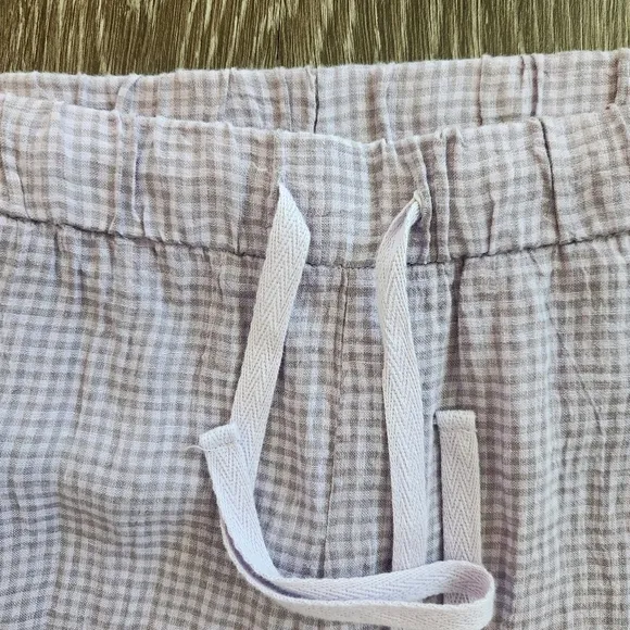 Eileen Fisher Drawstring Mid Thigh Shorts In Puckered Organic Linen Size 3X New