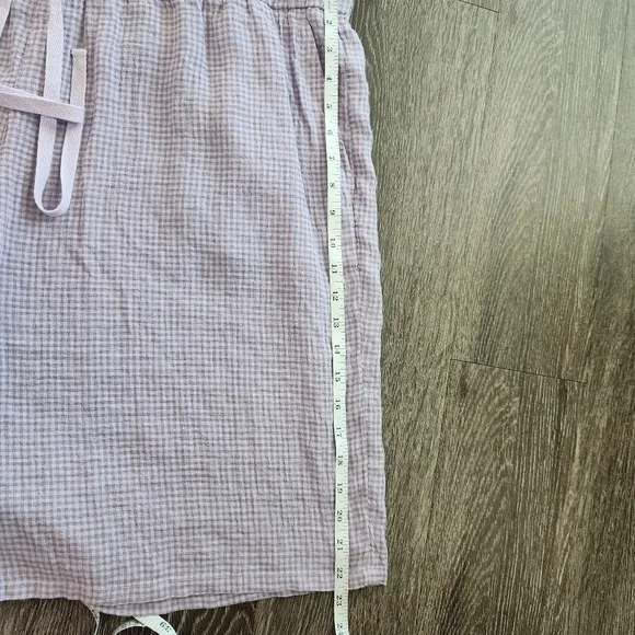 Eileen Fisher Drawstring Mid Thigh Shorts In Puckered Organic Linen Size 3X New