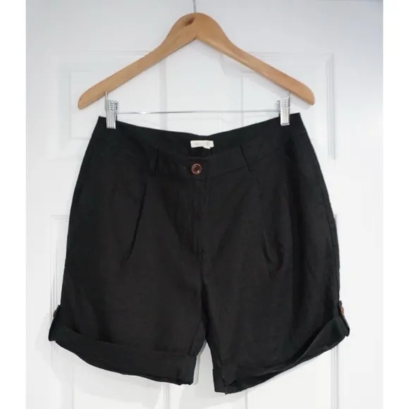 Eileen Fisher Linen Cuffed Shorts, Size 10