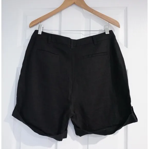 Eileen Fisher Linen Cuffed Shorts, Size 10