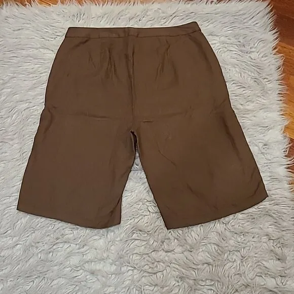 Eileen Fisher organic linen brown shorts womens size 8