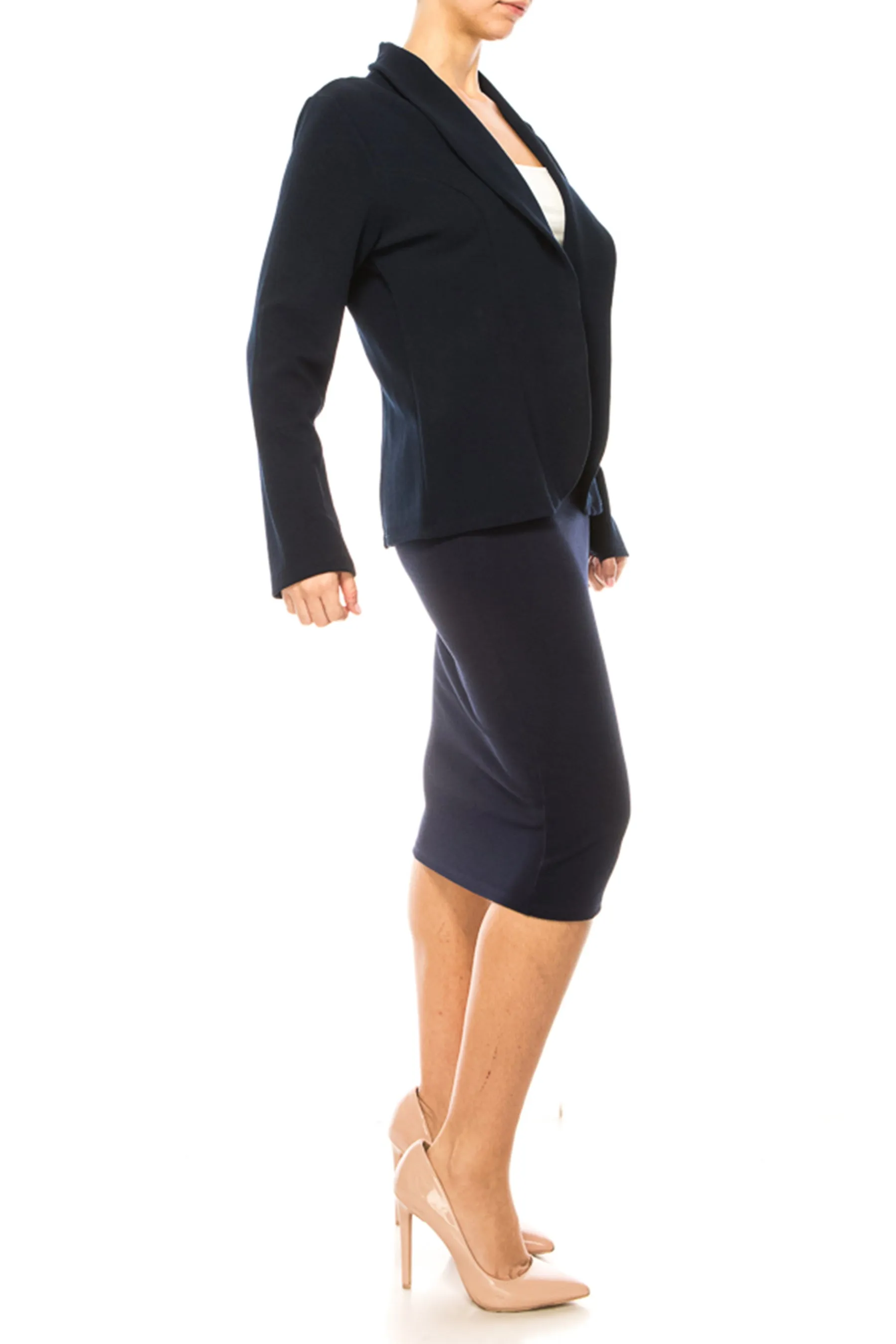 Elegant 2-Piece Suit – Blazer and Pencil Skirt, Professional Workwear V738-S1701SET $18Each