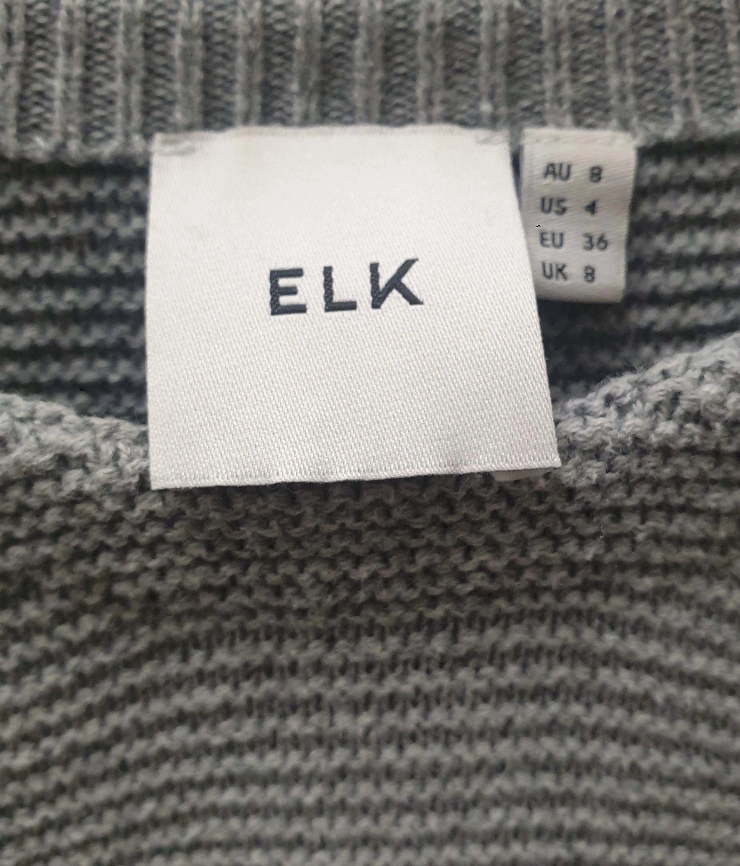 Elk grey cotton-wool mix knit jumper size 8