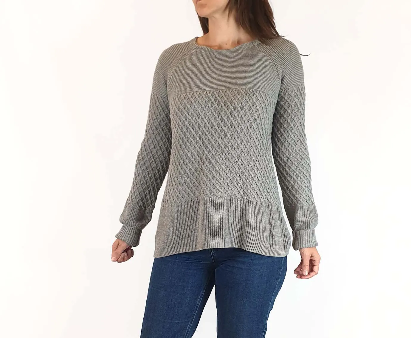 Elk grey cotton-wool mix knit jumper size 8
