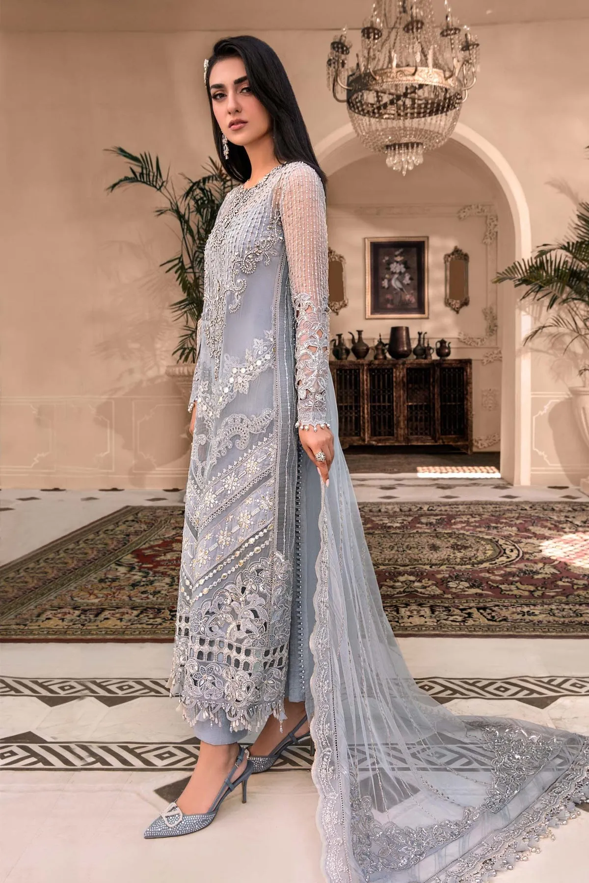 Embroidered Blue Salwar Kameez Pakistani Wedding Dresses