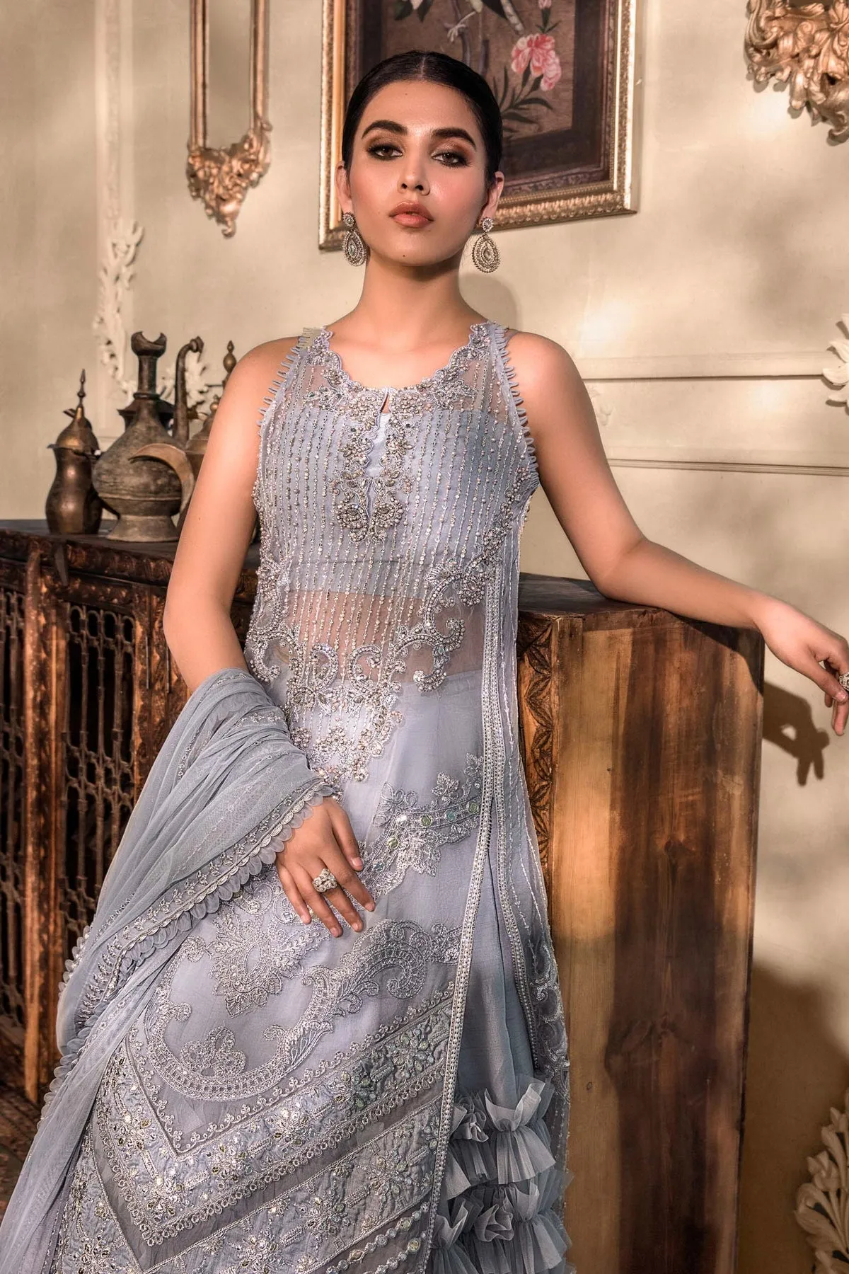 Embroidered Blue Salwar Kameez Pakistani Wedding Dresses