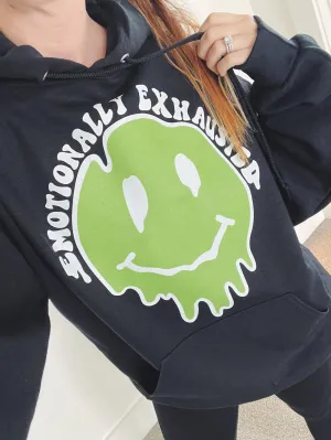 Emotionally Exhausted © Unisex Hoodie (Lime Green  Black)