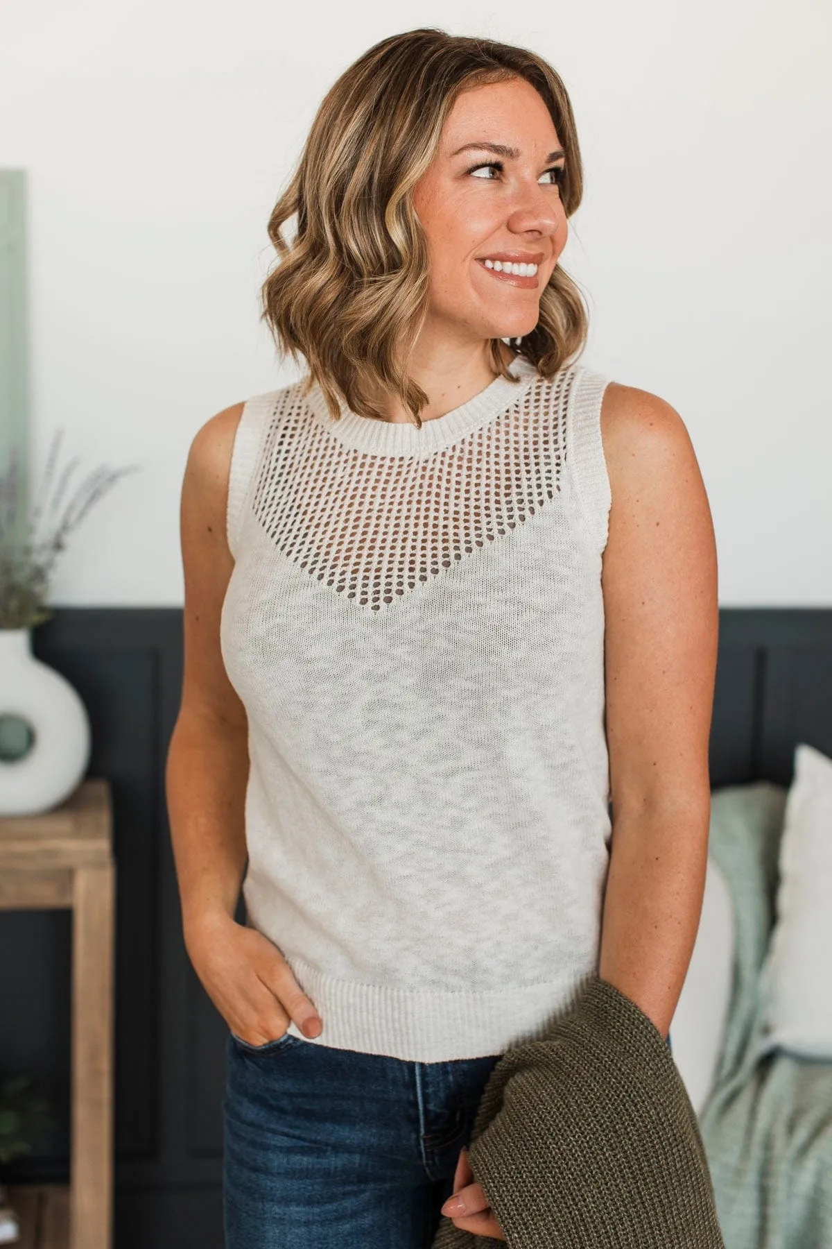 Extraordinary Devotion Knit Tank Top- Off-White
