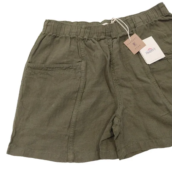 Faherty Womens size XS Cuffed Arlie Day Linen Shorts 3&quot; White