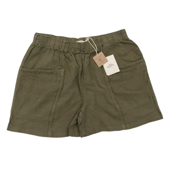 Faherty Womens size XS Cuffed Arlie Day Linen Shorts 3&quot; White