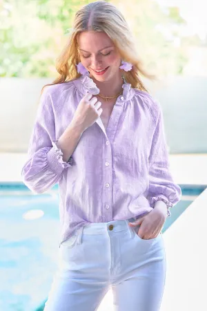 Fiona Lilac Washed Linen Blouse