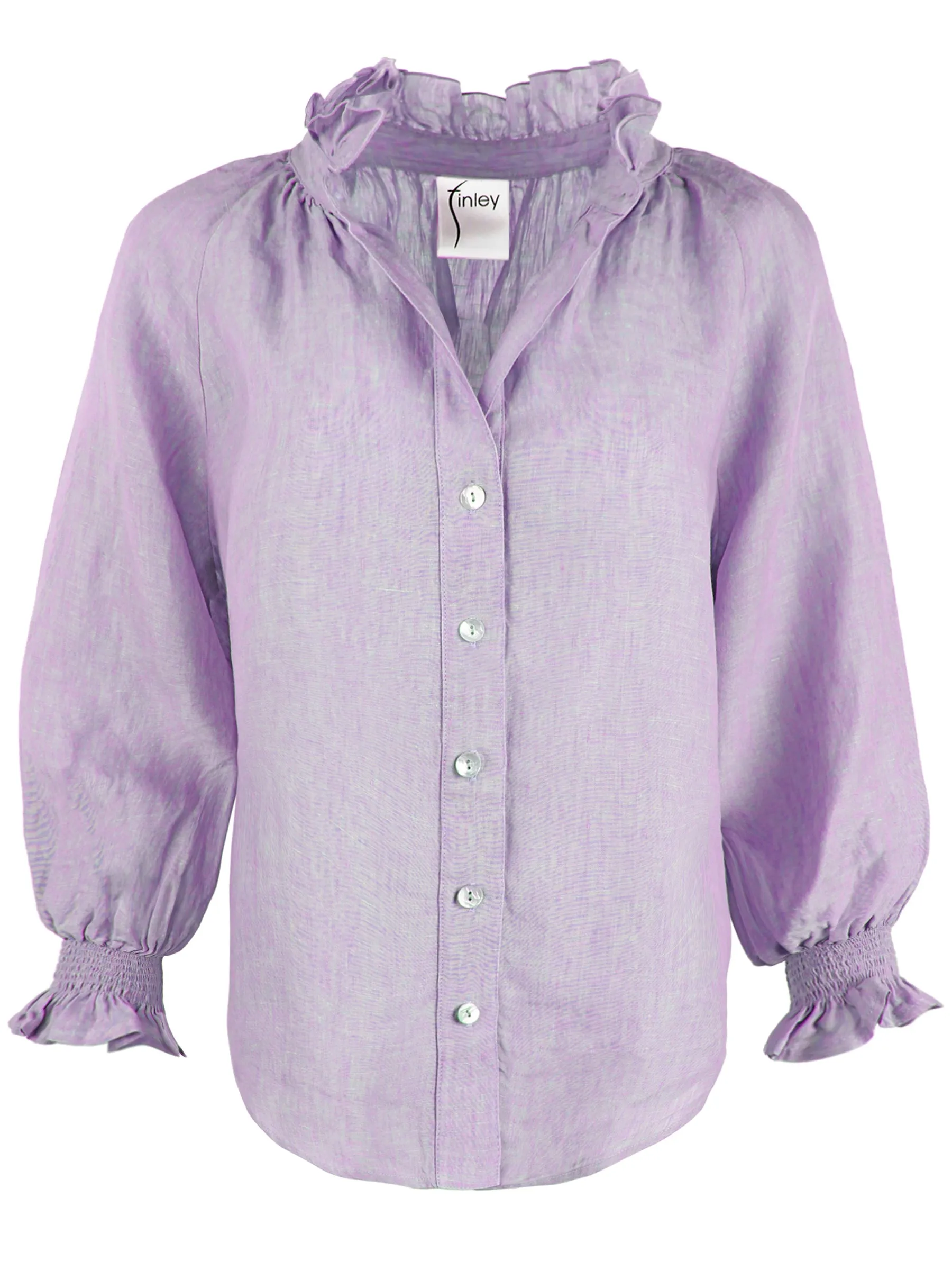 Fiona Lilac Washed Linen Blouse