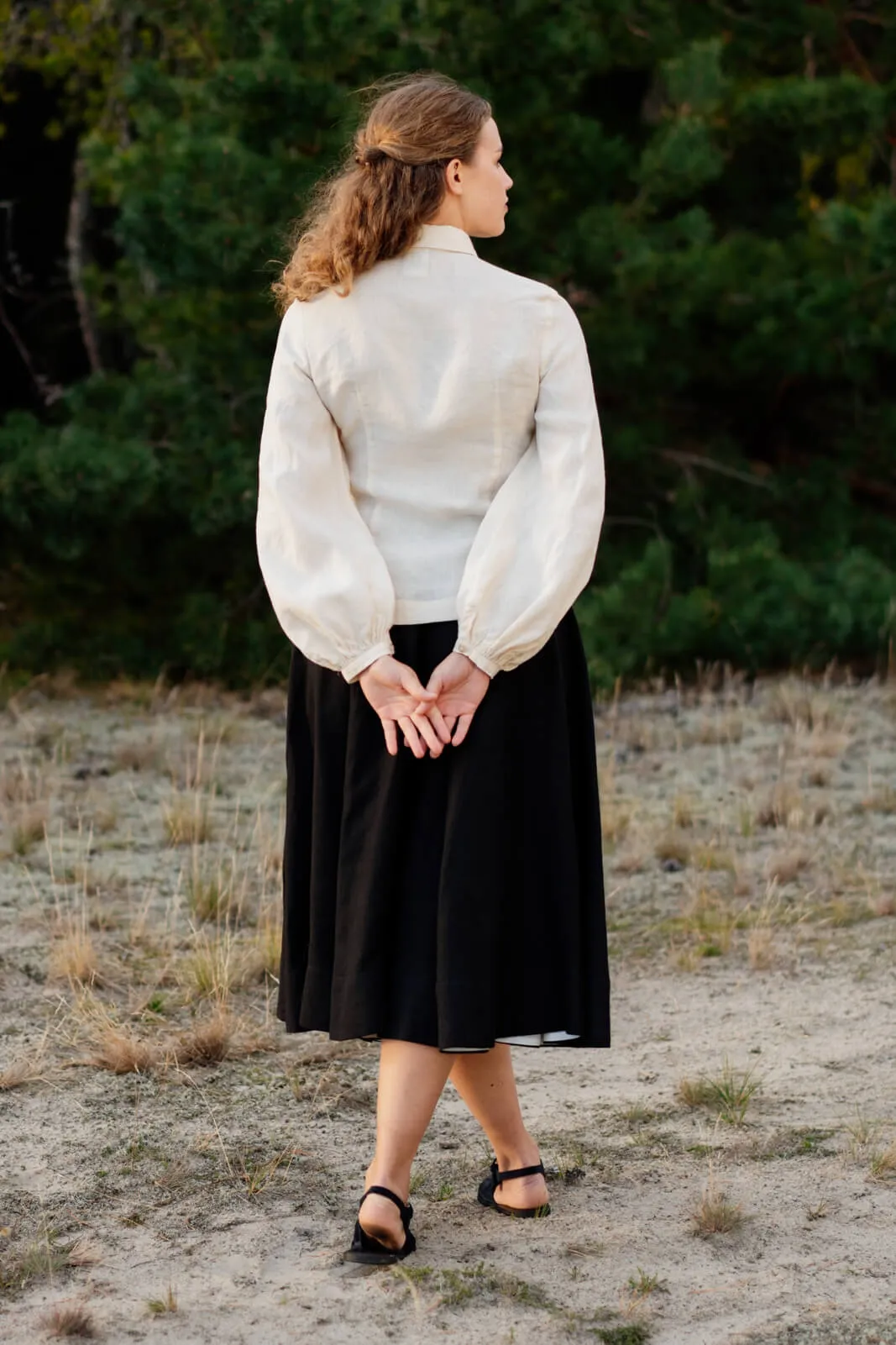 Fitted Sophie Shirt, Long Sleeve, Hemp, Milky White