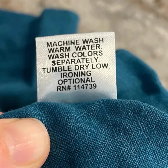 FLAX 100% Linen Sun Shorts Teal Small
