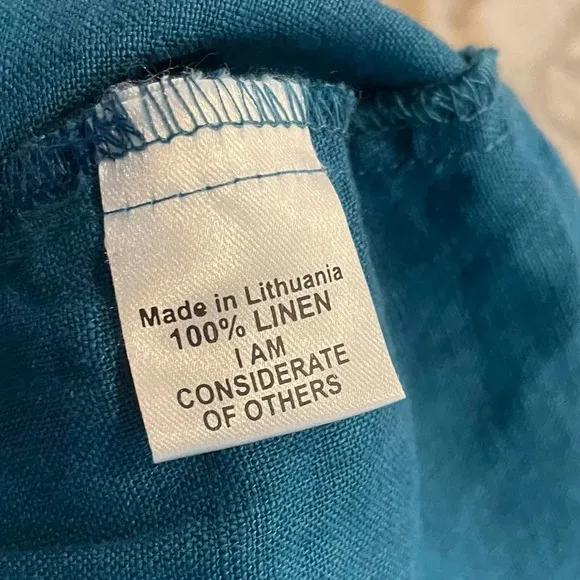 FLAX 100% Linen Sun Shorts Teal Small