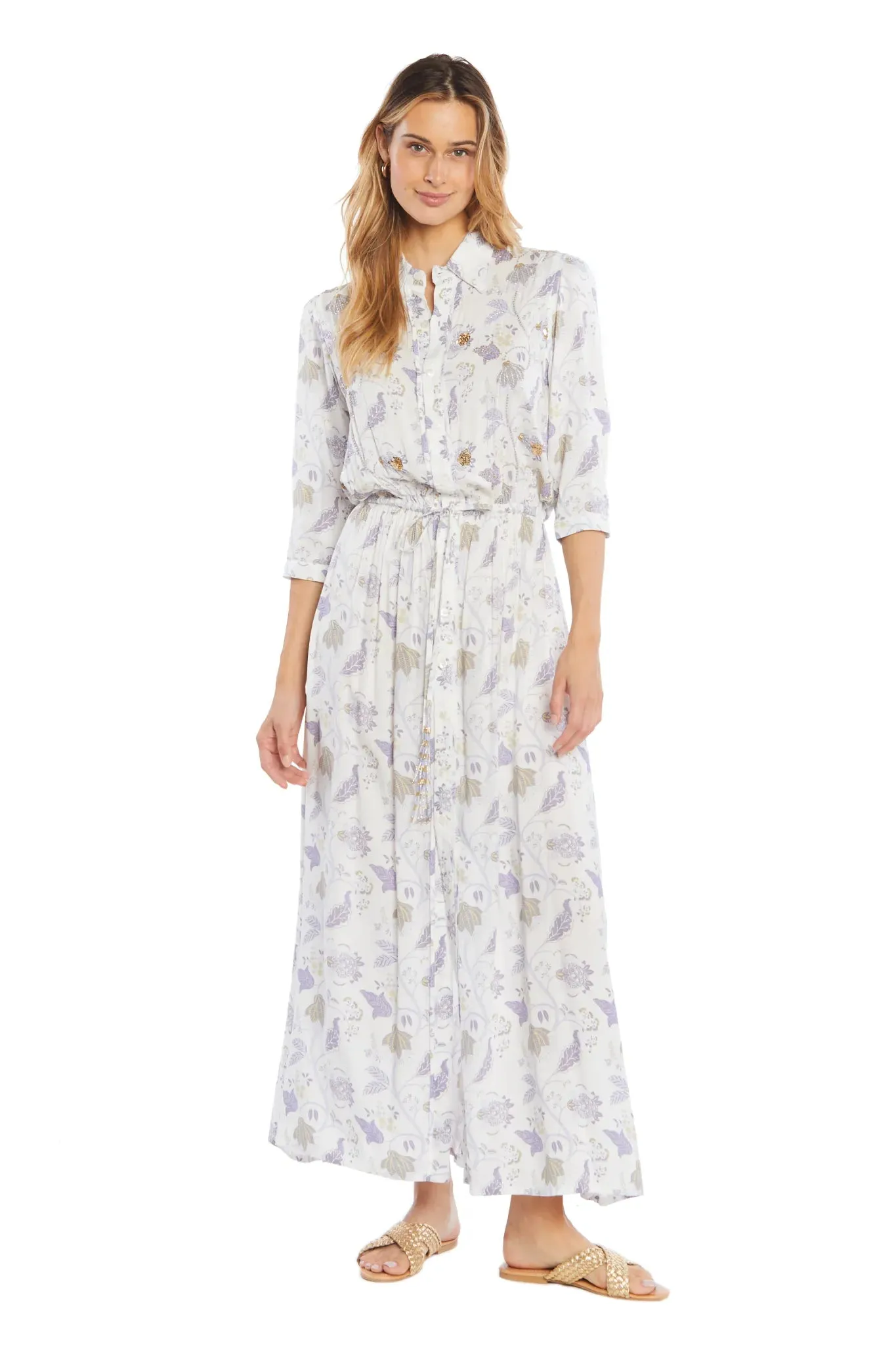 Flower Long Shirt Dress