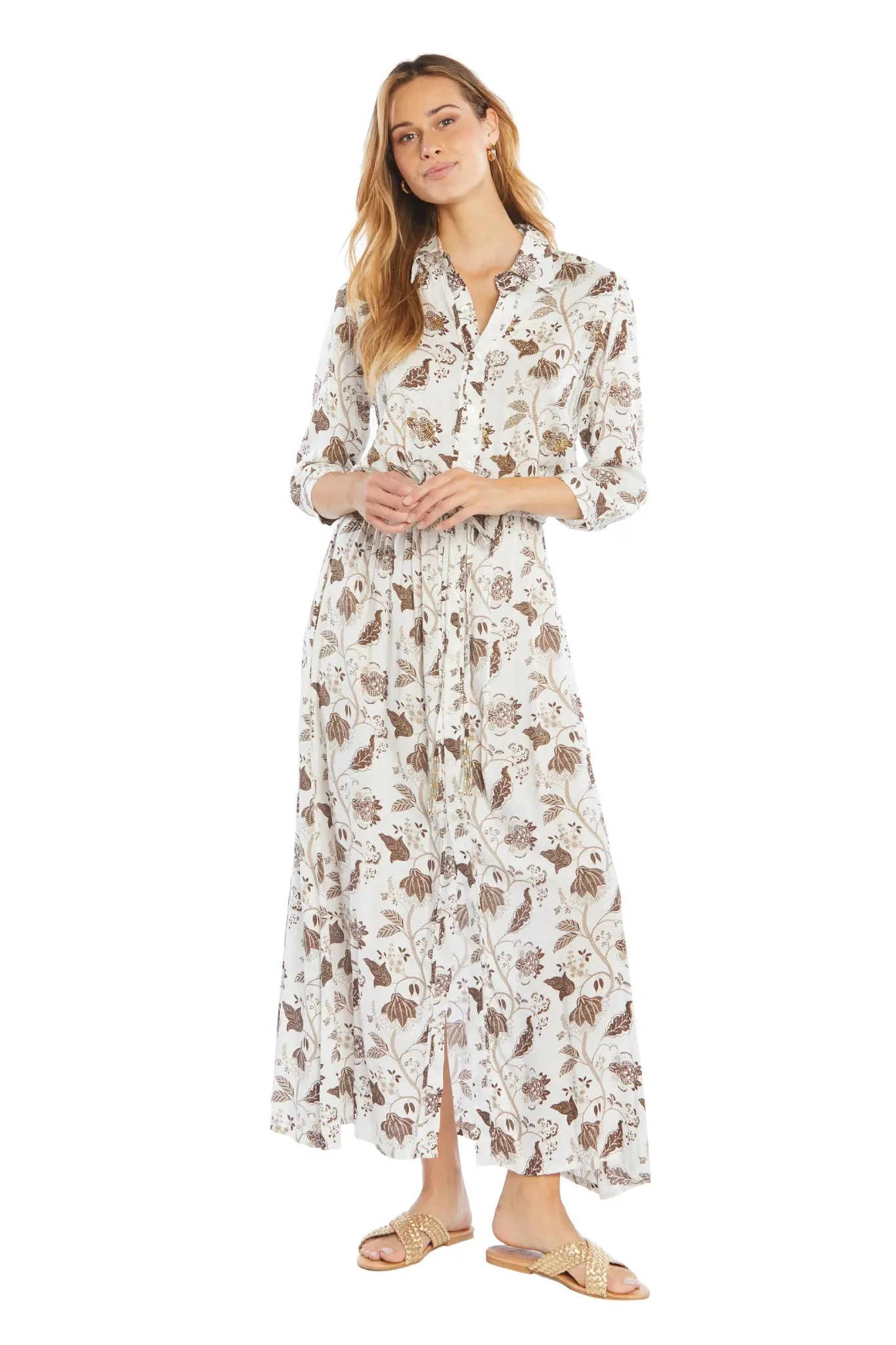 Flower Long Shirt Dress