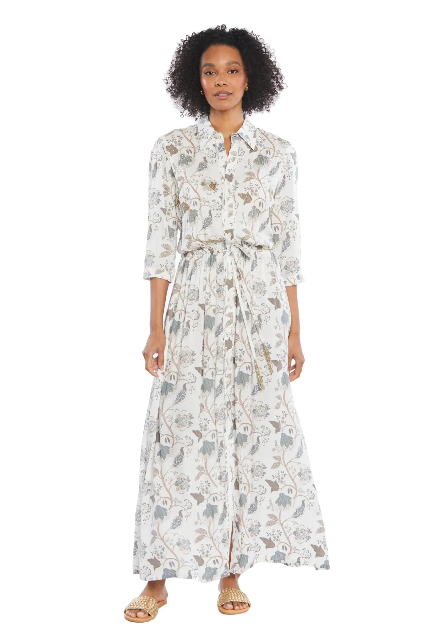 Flower Long Shirt Dress