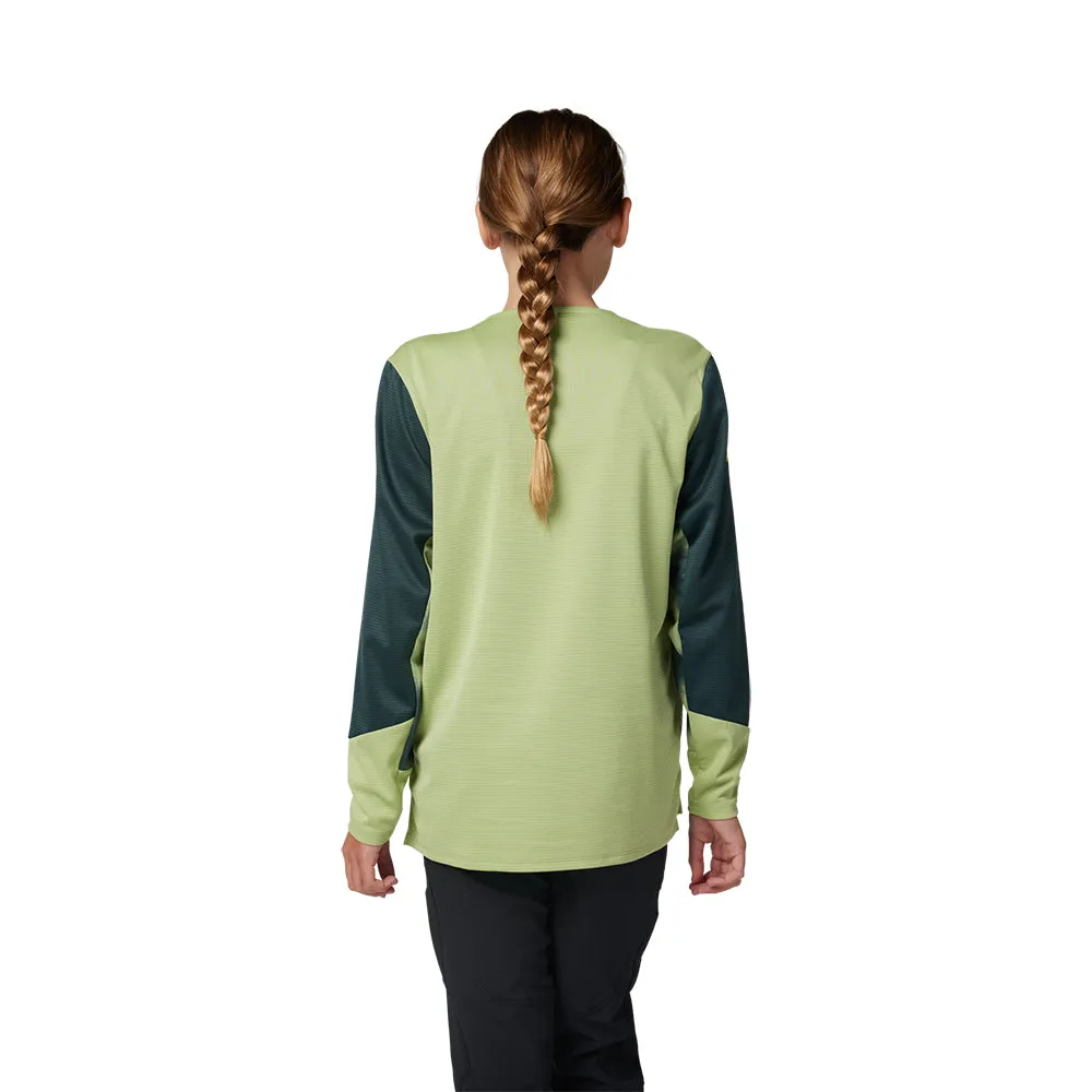 Fox Youth Defend Ls Jersey Race - Pale Green