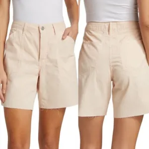Frame Washed Nude Pink Slouch Pocket Denim Shorts