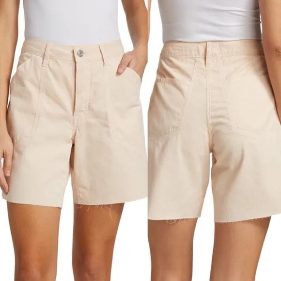 Frame Washed Nude Pink Slouch Pocket Denim Shorts