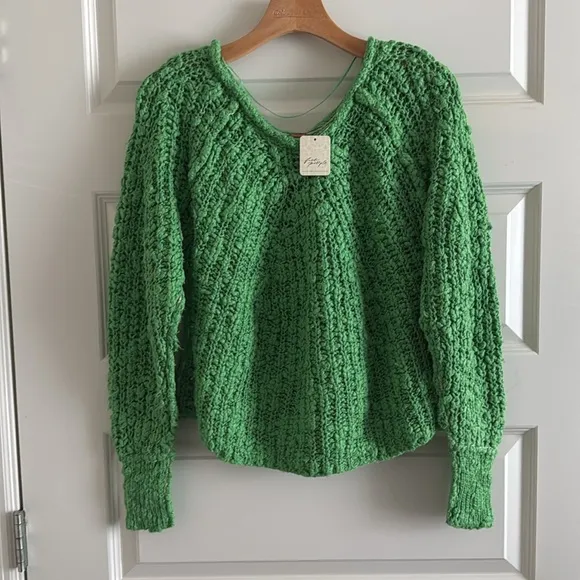 Free people in a swirl pull over - bright lime