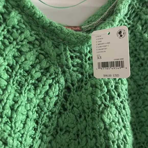 Free people in a swirl pull over - bright lime