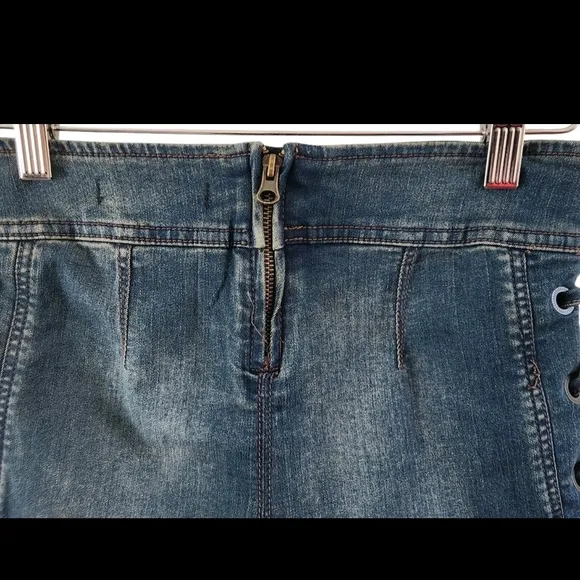 Free People Moody Blue Denim Jean Lace Up Side Shorts Womens Size 26 New NWT