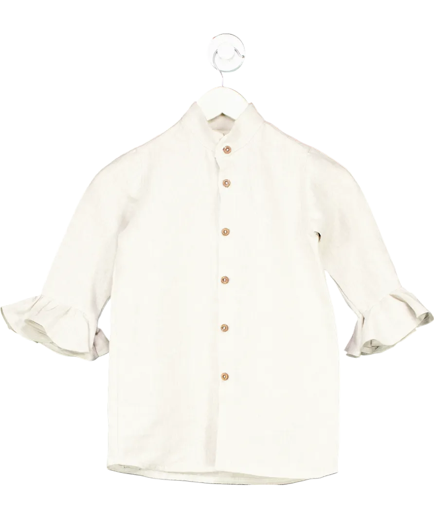 Freya Lillie Beige Marcia Frilled Linen Shirt 3 Years