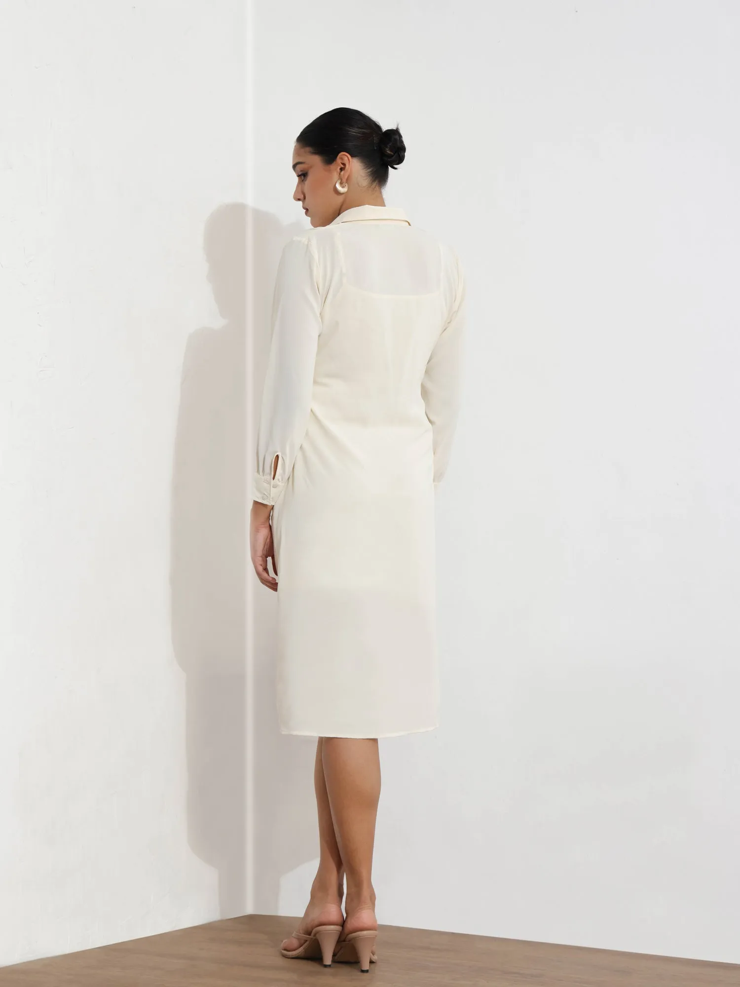 Front Tieup Shirt Dress