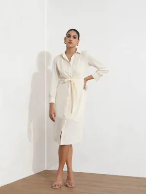 Front Tieup Shirt Dress