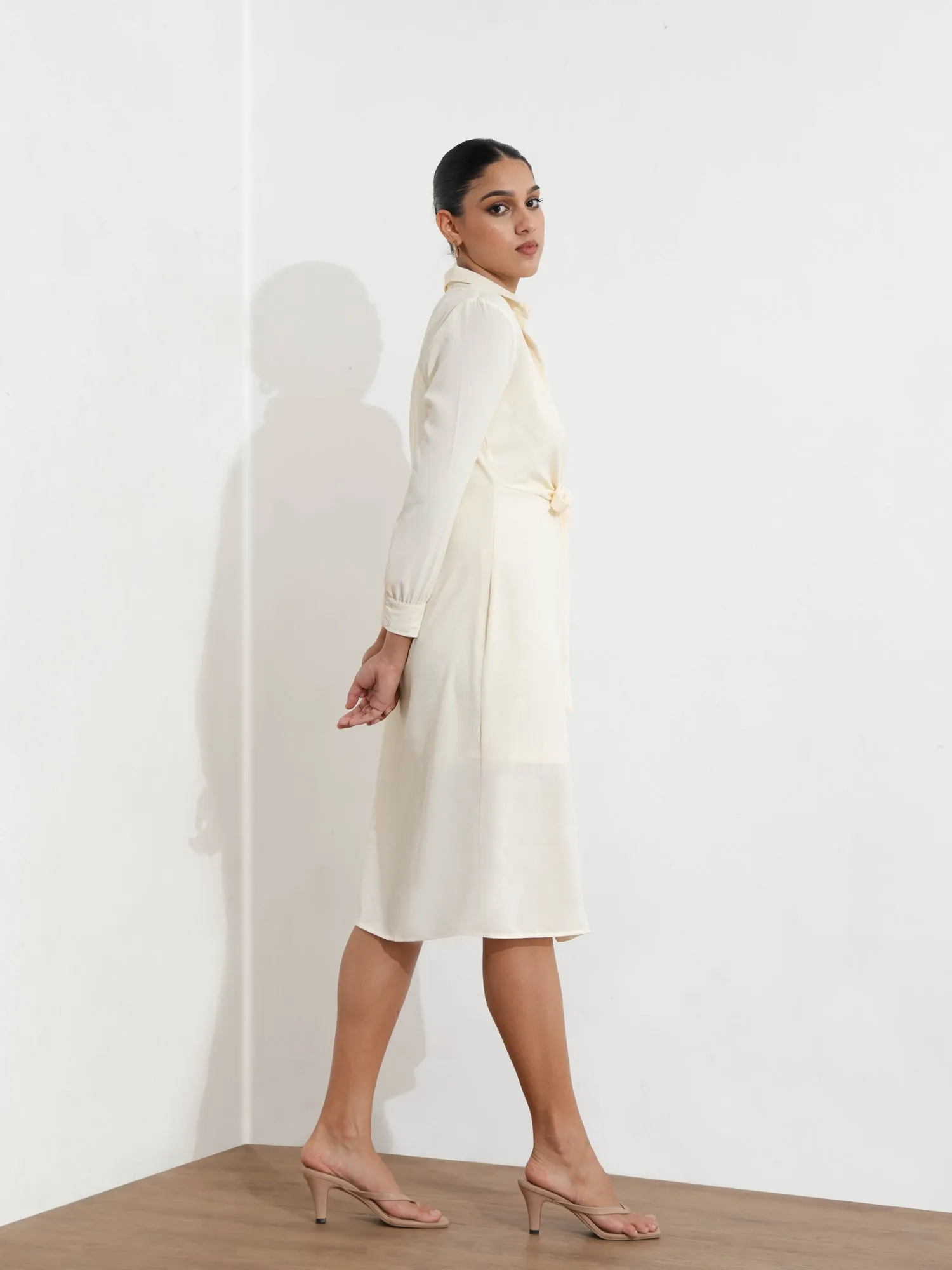 Front Tieup Shirt Dress