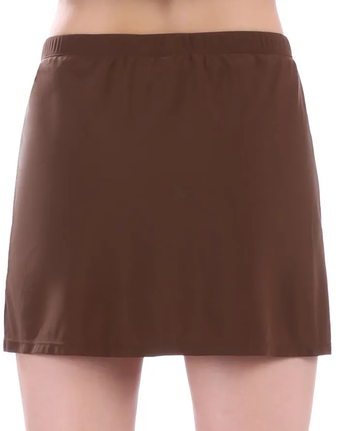 FULLFITALL - Chlorine Resistant A-Line Swim Skirt Coffee