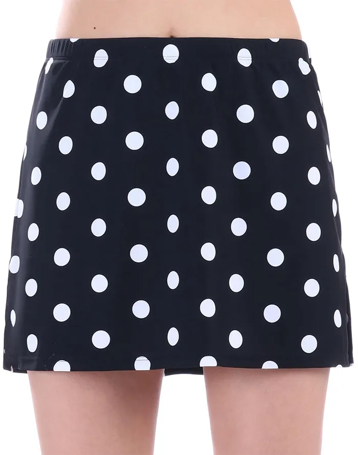 FULLFITALL - Chlorine Resistant A-Line Swim Skirt Polka Dots