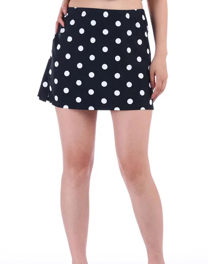 FULLFITALL - Chlorine Resistant A-Line Swim Skirt Polka Dots
