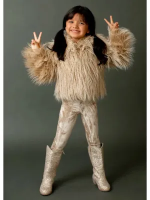 Fur Coat in Light Tan