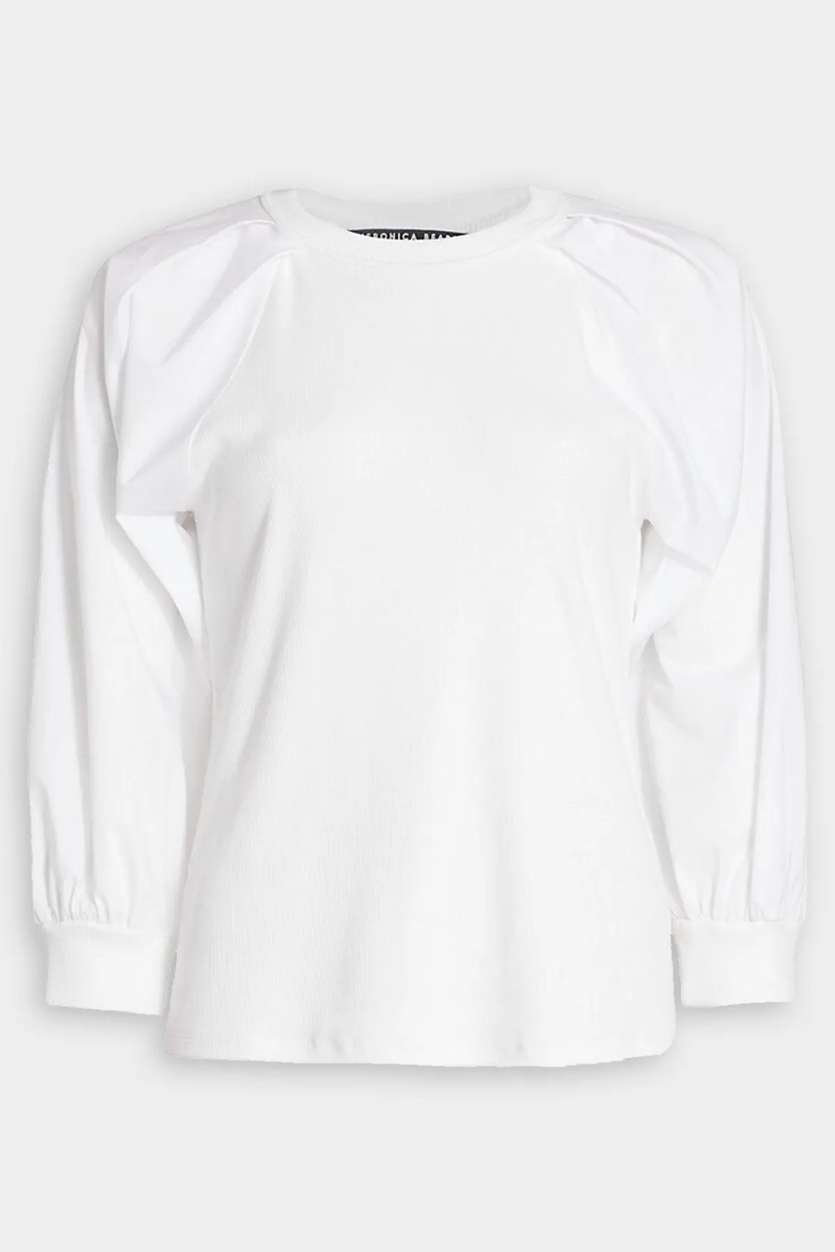 Gibson Pleat-Sleeve Top in White
